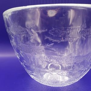 Vintage Swedish bowl made for kosta boda with fish and seagrass motive